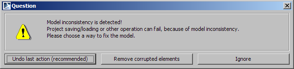 Model inconsistency dialogue